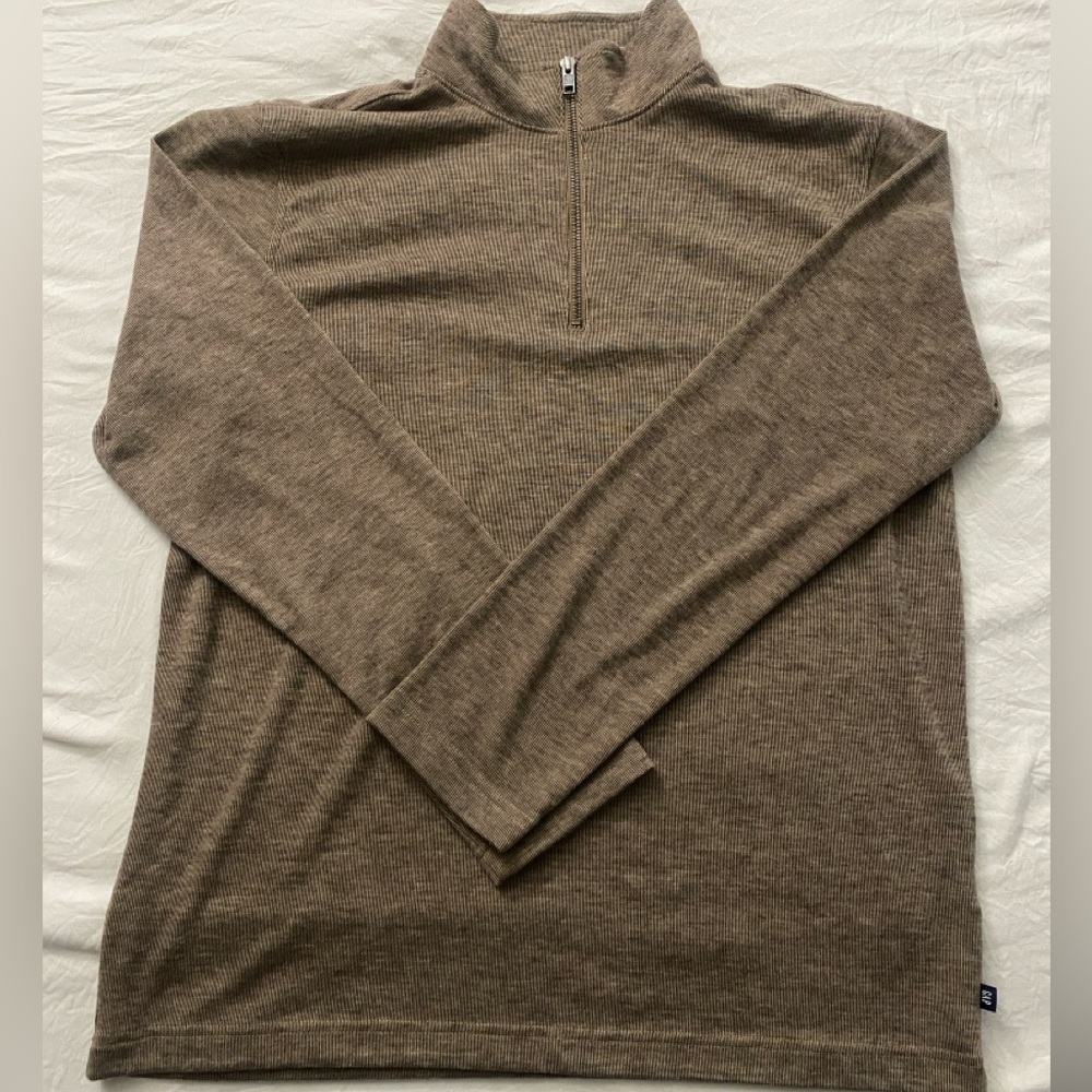 GAP Brown Zip Up Sweater Casual Knit